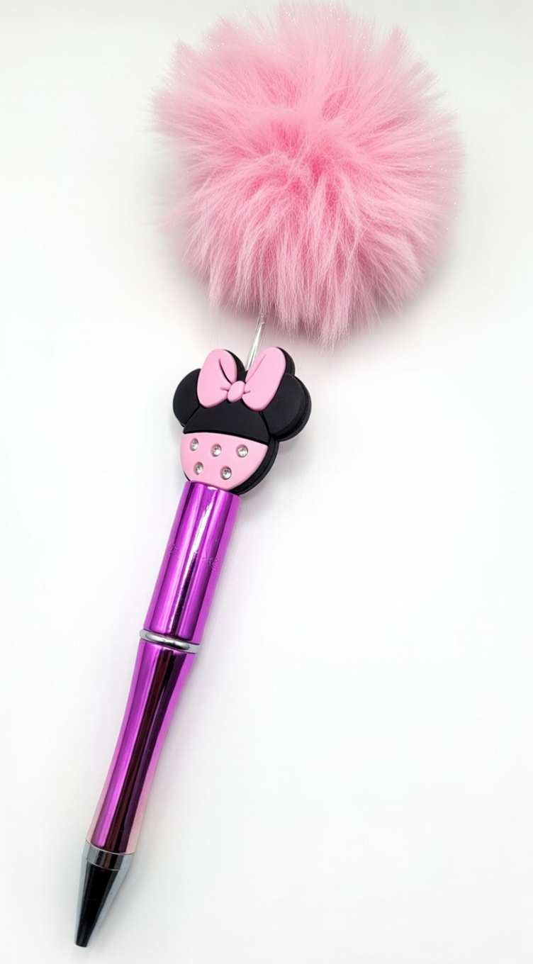 pink pom-pom mickey pen