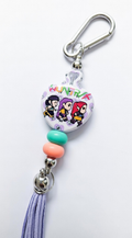 HxH chibi heart keychain with beads and tassel