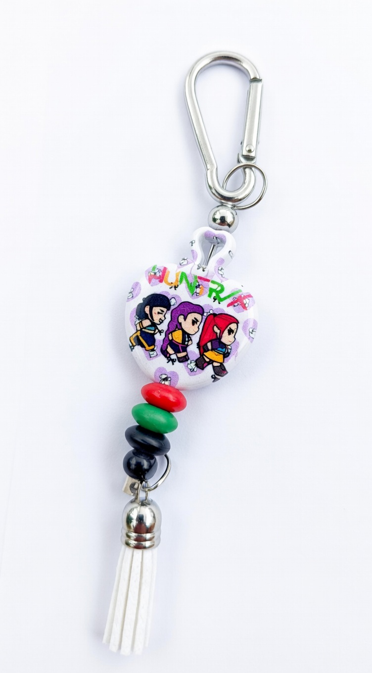 HTX beaded tassel bag charm