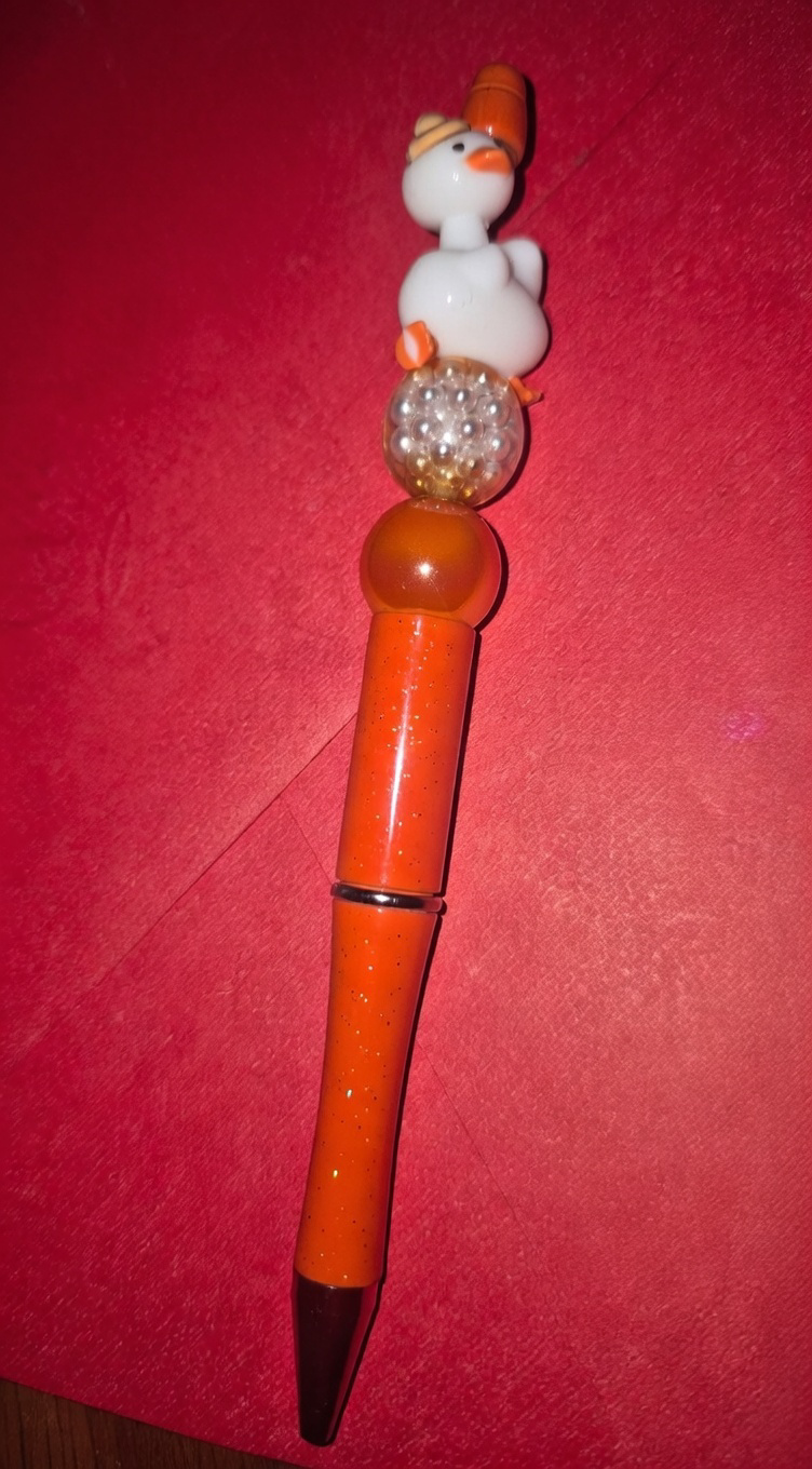 Duck in snow hat pen