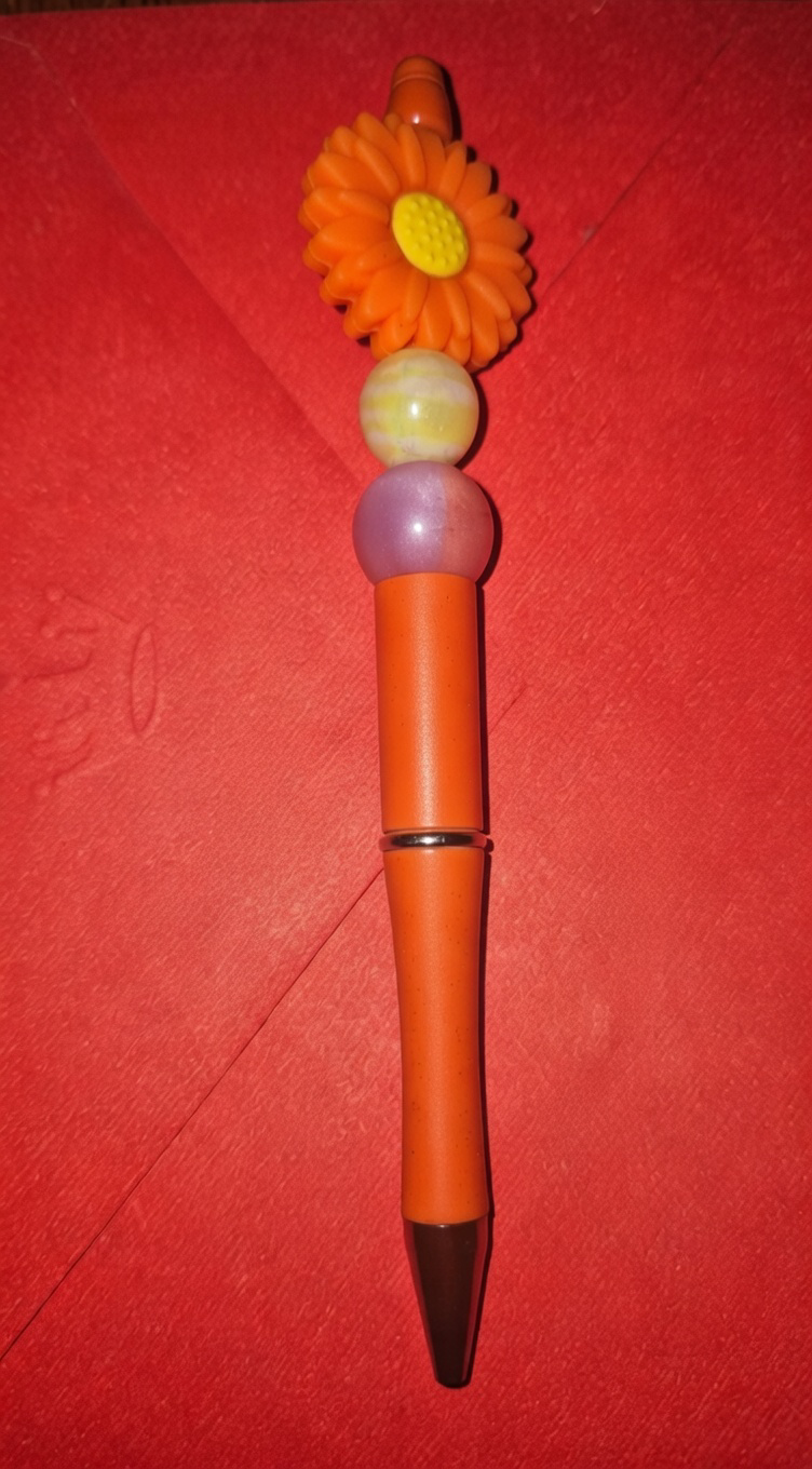 Orange Daisy Decorative Pen