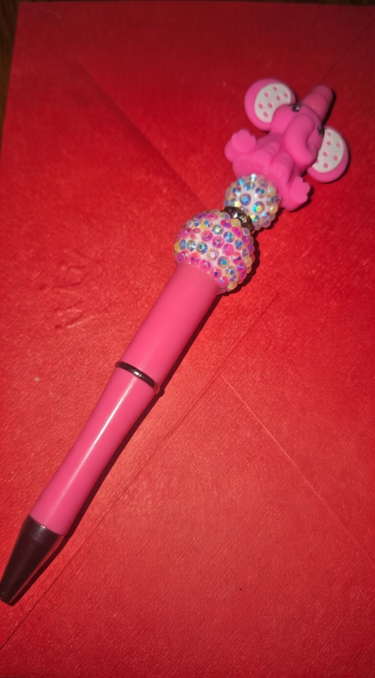 Pink Elephant Sparkle Pen