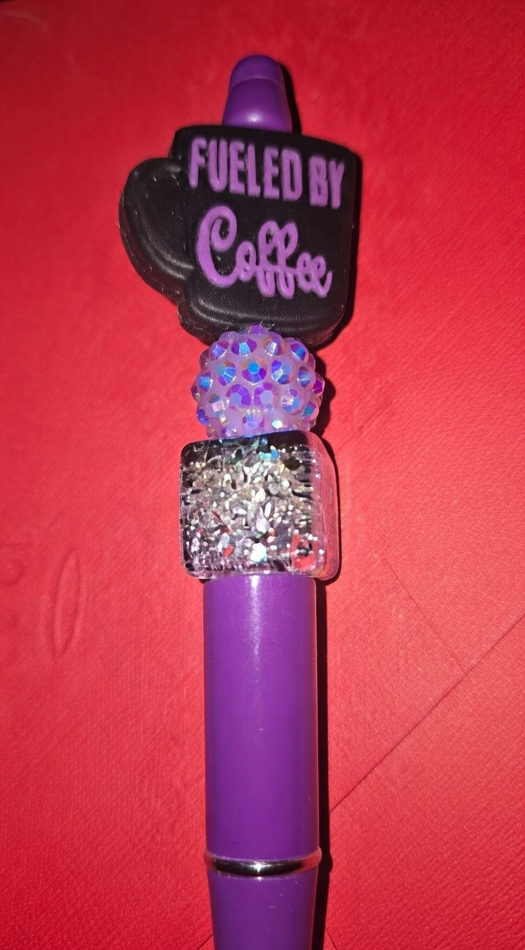 Fueled by Coffee Purple Pen