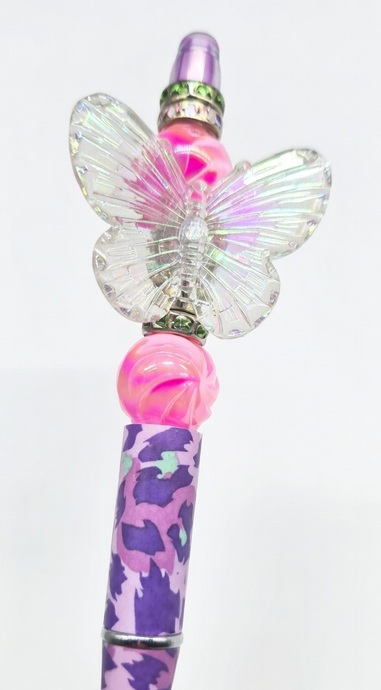Purple Camo Butterfly Pen