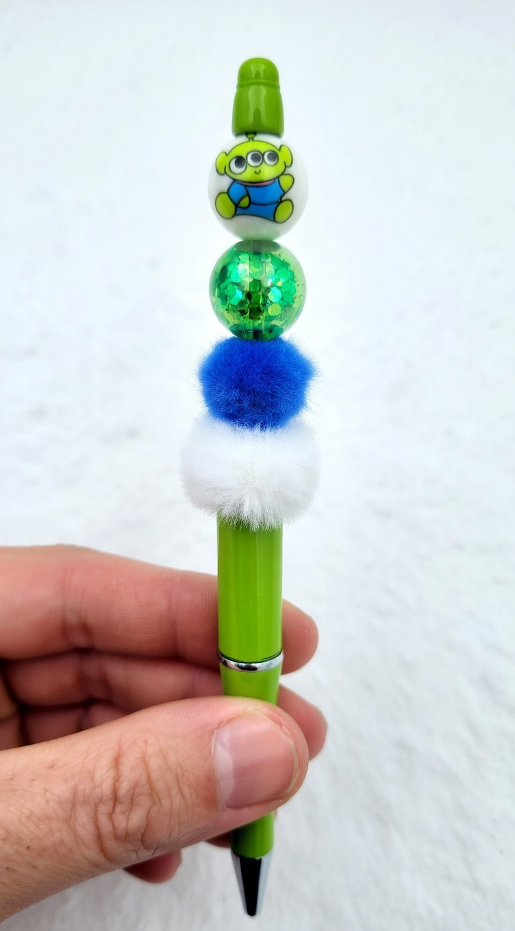 Alien Green Fur Bling Pen