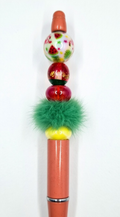 Strawberry Green Fur Pom Pen