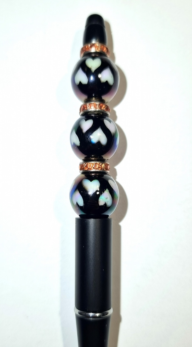 Black Heart Sparkle Pen