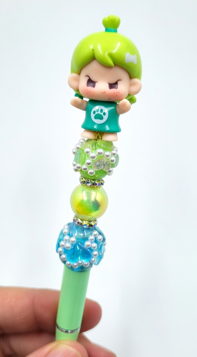 Green Hair Pearl Sparkle Pen